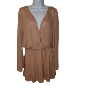 Tobi Beige Tunic Wrap Dress